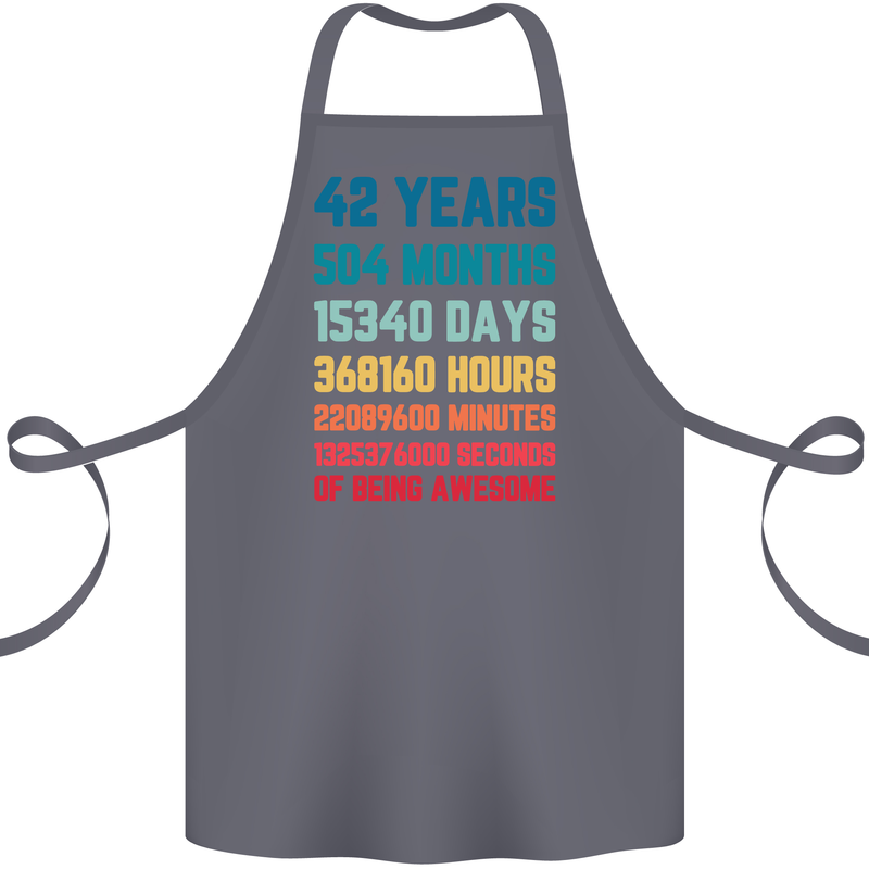 42nd Birthday 42 Year Old Cotton Apron 100% Organic Steel