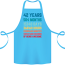 42nd Birthday 42 Year Old Cotton Apron 100% Organic Turquoise