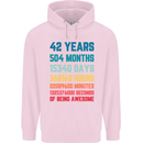 42nd Birthday 42 Year Old Mens 80% Cotton Hoodie Light Pink
