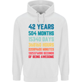 42nd Birthday 42 Year Old Mens 80% Cotton Hoodie White
