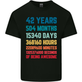 42nd Birthday 42 Year Old Mens Cotton T-Shirt Tee Top Black
