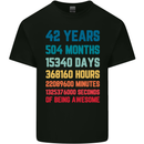 42nd Birthday 42 Year Old Mens Cotton T-Shirt Tee Top Black