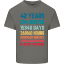 42nd Birthday 42 Year Old Mens Cotton T-Shirt Tee Top Charcoal