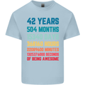42nd Birthday 42 Year Old Mens Cotton T-Shirt Tee Top Light Blue