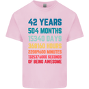 42nd Birthday 42 Year Old Mens Cotton T-Shirt Tee Top Light Pink