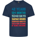 42nd Birthday 42 Year Old Mens Cotton T-Shirt Tee Top Navy Blue