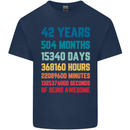 42nd Birthday 42 Year Old Mens Cotton T-Shirt Tee Top Navy Blue