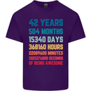 42nd Birthday 42 Year Old Mens Cotton T-Shirt Tee Top Purple