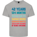 42nd Birthday 42 Year Old Mens Cotton T-Shirt Tee Top Sports Grey