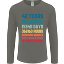 42nd Birthday 42 Year Old Mens Long Sleeve T-Shirt Charcoal