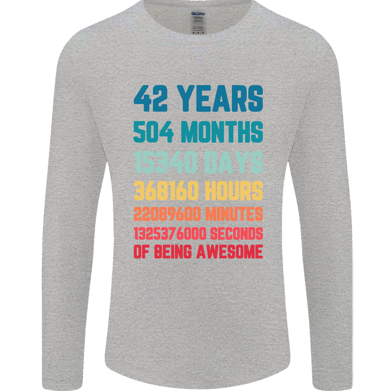 42nd Birthday 42 Year Old Mens Long Sleeve T-Shirt Sports Grey