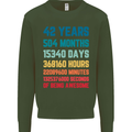 42nd Birthday 42 Year Old Mens Sweatshirt Jumper Forest Green