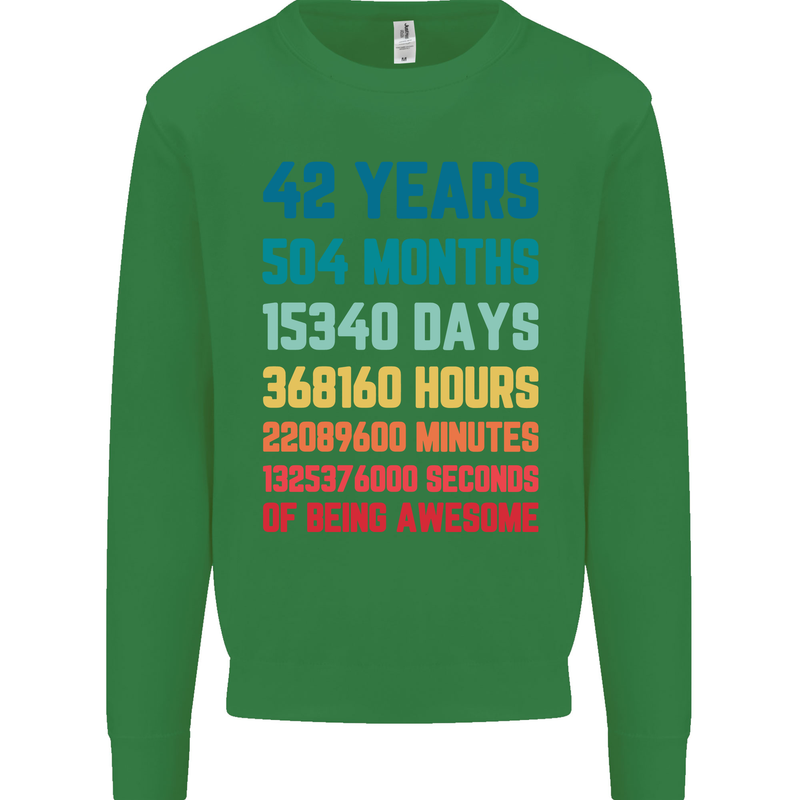 42nd Birthday 42 Year Old Mens Sweatshirt Jumper Irish Green