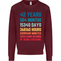 42nd Birthday 42 Year Old Mens Sweatshirt Jumper Maroon
