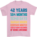 42nd Birthday 42 Year Old Mens T-Shirt 100% Cotton Light Pink