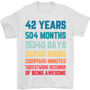 42nd Birthday 42 Year Old Mens T-Shirt 100% Cotton White