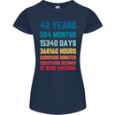 42nd Birthday 42 Year Old Womens Petite Cut T-Shirt Navy Blue