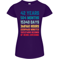 42nd Birthday 42 Year Old Womens Petite Cut T-Shirt Purple