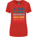 42nd Birthday 42 Year Old Womens Wider Cut T-Shirt Red