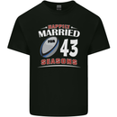 43 Year Wedding Anniversary 43rd Rugby Mens Cotton T-Shirt Tee Top Black