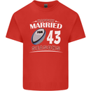 43 Year Wedding Anniversary 43rd Rugby Mens Cotton T-Shirt Tee Top Red