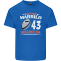 43 Year Wedding Anniversary 43rd Rugby Mens Cotton T-Shirt Tee Top Royal Blue