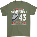 43 Year Wedding Anniversary 43rd Rugby Mens T-Shirt 100% Cotton Military Green