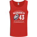 43 Year Wedding Anniversary 43rd Rugby Mens Vest Tank Top Red