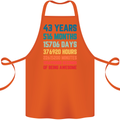 43rd Birthday 43 Year Old Cotton Apron 100% Organic Orange