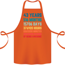 43rd Birthday 43 Year Old Cotton Apron 100% Organic Orange