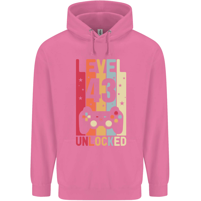 43rd Birthday 43 Year Old Level Up Gamming Mens 80% Cotton Hoodie Azelea