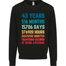 43rd Birthday 43 Year Old Mens Sweatshirt Jumper Black