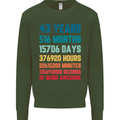 43rd Birthday 43 Year Old Mens Sweatshirt Jumper Forest Green