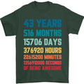 43rd Birthday 43 Year Old Mens T-Shirt 100% Cotton Forest Green