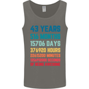 43rd Birthday 43 Year Old Mens Vest Tank Top Charcoal