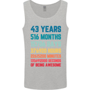 43rd Birthday 43 Year Old Mens Vest Tank Top Sports Grey