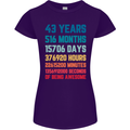 43rd Birthday 43 Year Old Womens Petite Cut T-Shirt Purple