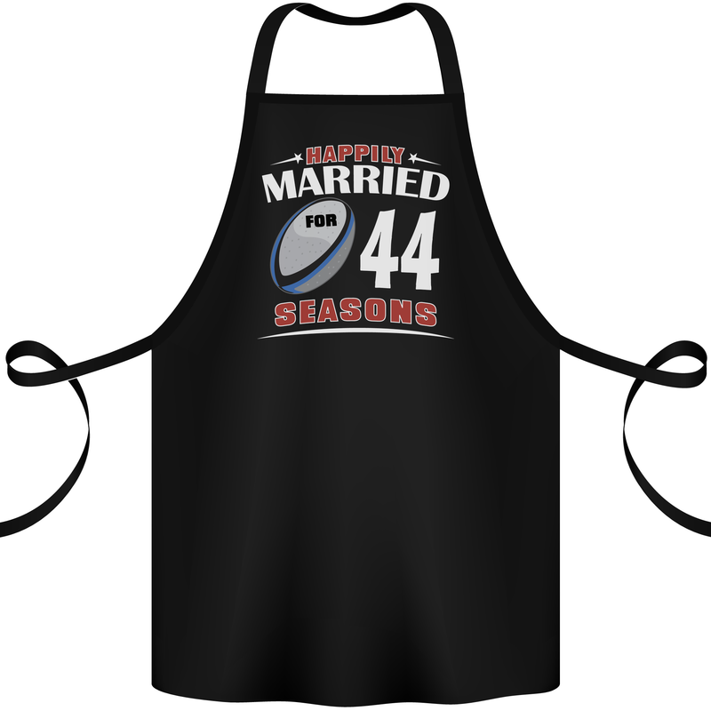 44 Year Wedding Anniversary 44th Rugby Cotton Apron 100% Organic Black
