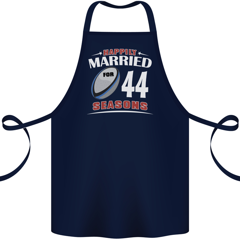44 Year Wedding Anniversary 44th Rugby Cotton Apron 100% Organic Navy Blue