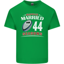 44 Year Wedding Anniversary 44th Rugby Mens Cotton T-Shirt Tee Top Irish Green