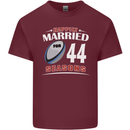 44 Year Wedding Anniversary 44th Rugby Mens Cotton T-Shirt Tee Top Maroon