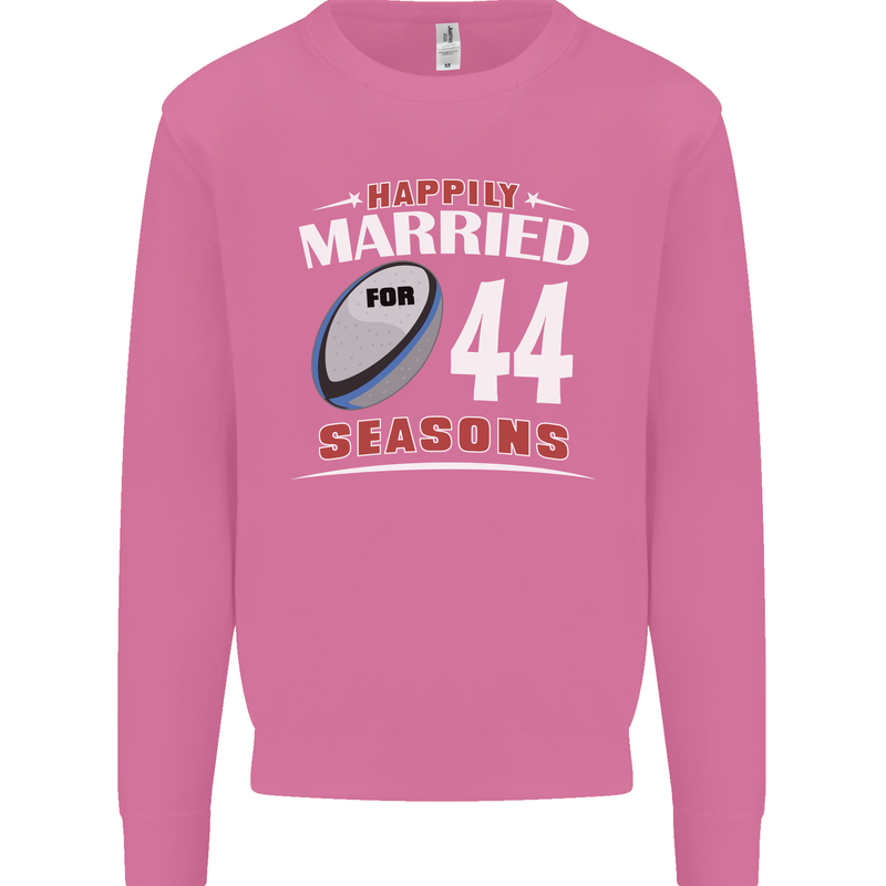 44 Year Wedding Anniversary 44th Rugby Mens Sweatshirt Jumper Azalea