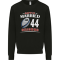 44 Year Wedding Anniversary 44th Rugby Mens Sweatshirt Jumper Black