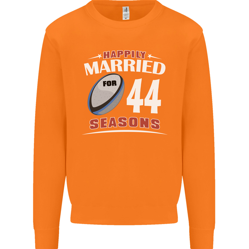 44 Year Wedding Anniversary 44th Rugby Mens Sweatshirt Jumper Orange