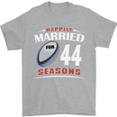44 Year Wedding Anniversary 44th Rugby Mens T-Shirt 100% Cotton Sports Grey