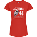 44 Year Wedding Anniversary 44th Rugby Womens Petite Cut T-Shirt Red