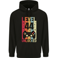 44th Birthday 44 Year Old Level Up Gamming Mens 80% Cotton Hoodie Black