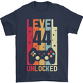 44th Birthday 44 Year Old Level Up Gamming Mens T-Shirt 100% Cotton Navy Blue