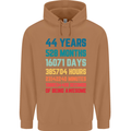 44th Birthday 44 Year Old Mens 80% Cotton Hoodie Caramel Latte
