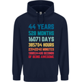 44th Birthday 44 Year Old Mens 80% Cotton Hoodie Navy Blue